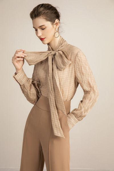 Sandstone Grace Bow Blouse