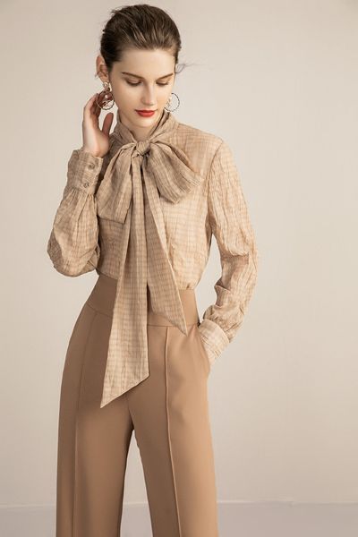 Sandstone Grace Bow Blouse