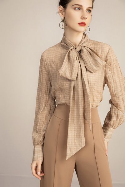 Sandstone Grace Bow Blouse