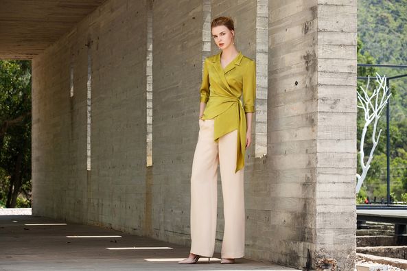 Verdant Wrap Blouse