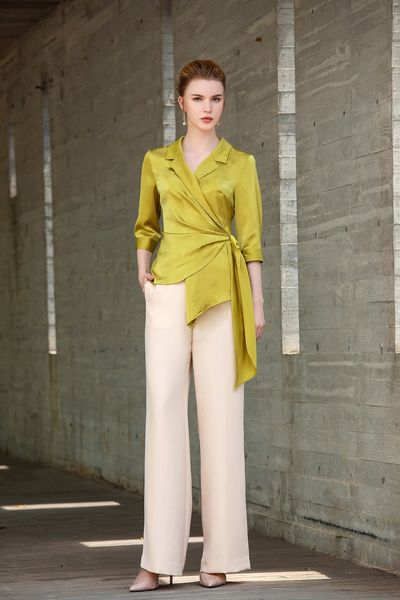 Verdant Wrap Blouse