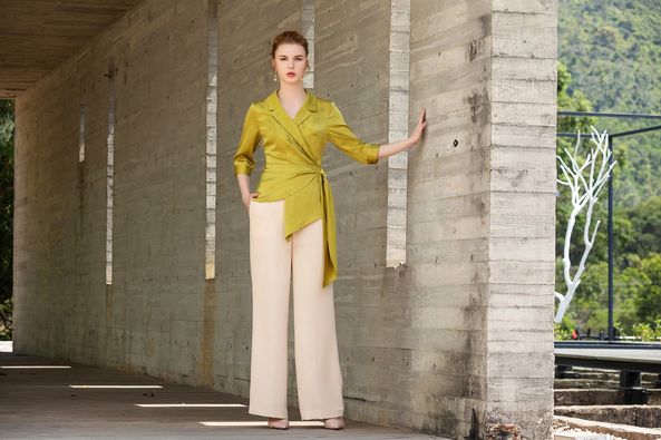 Verdant Wrap Blouse