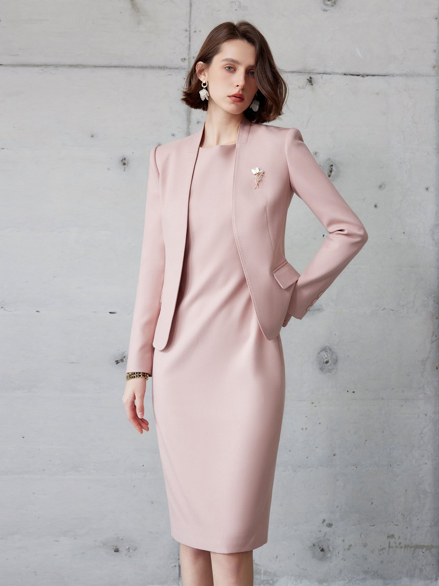 Rosé Grace Blazer & Sheath Dress Set