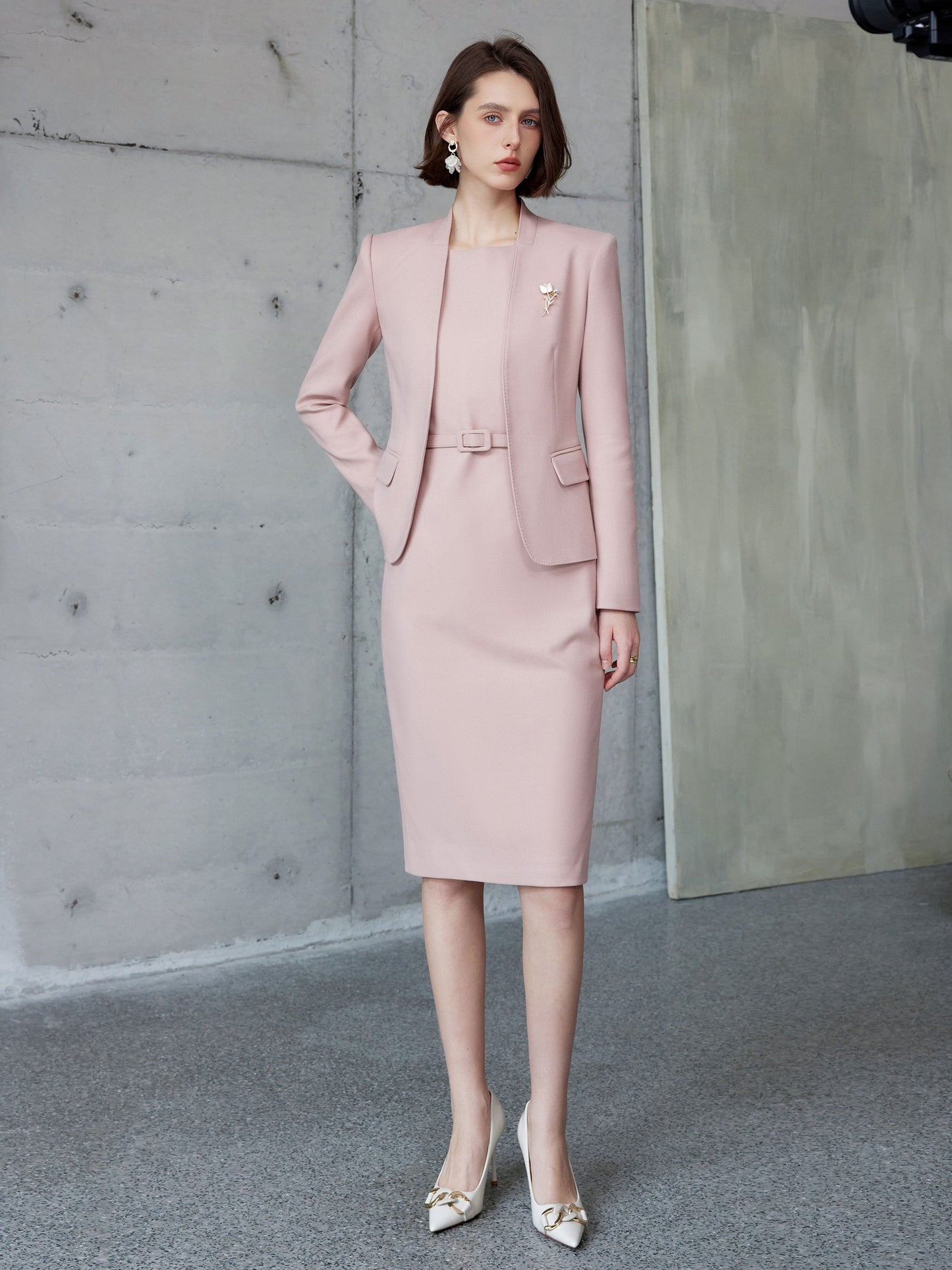 Rosé Grace Blazer & Sheath Dress Set