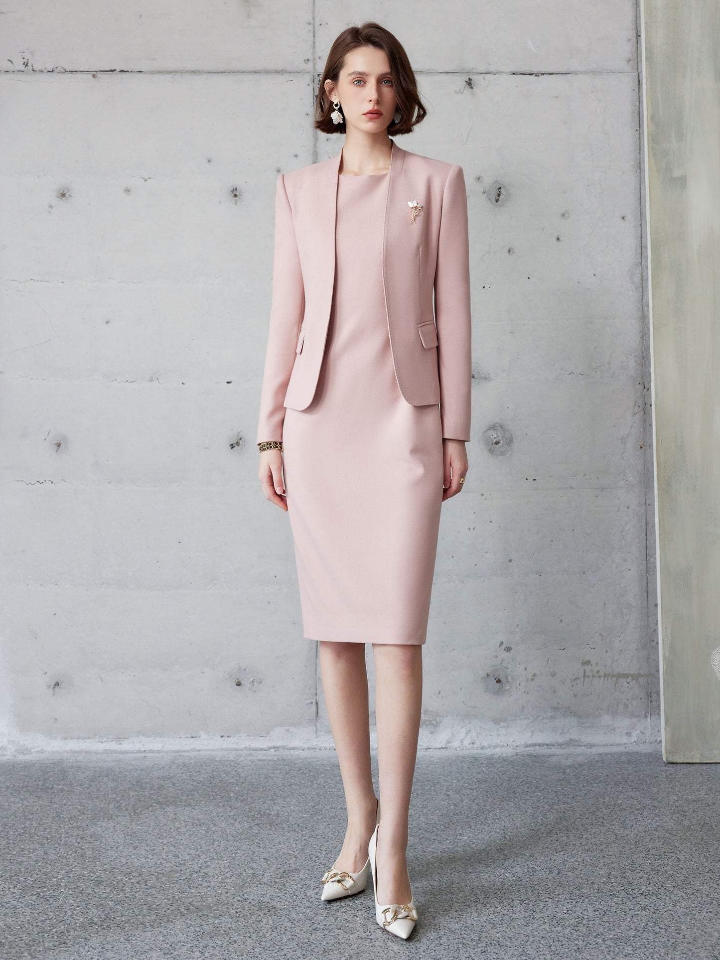 Rosé Grace Blazer & Sheath Dress Set