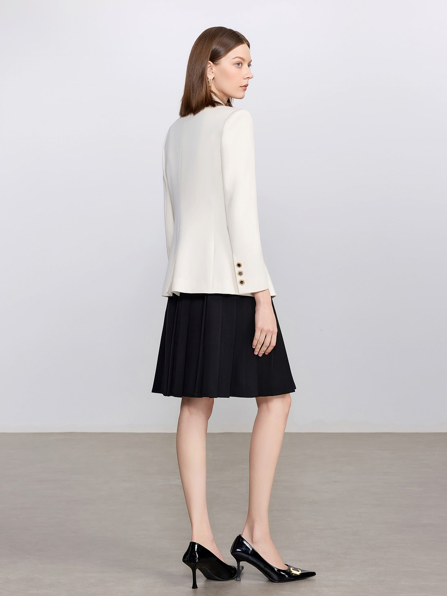 Monochrome Majesty 3-Piece Power Set (Blazer+Pant+Dress)