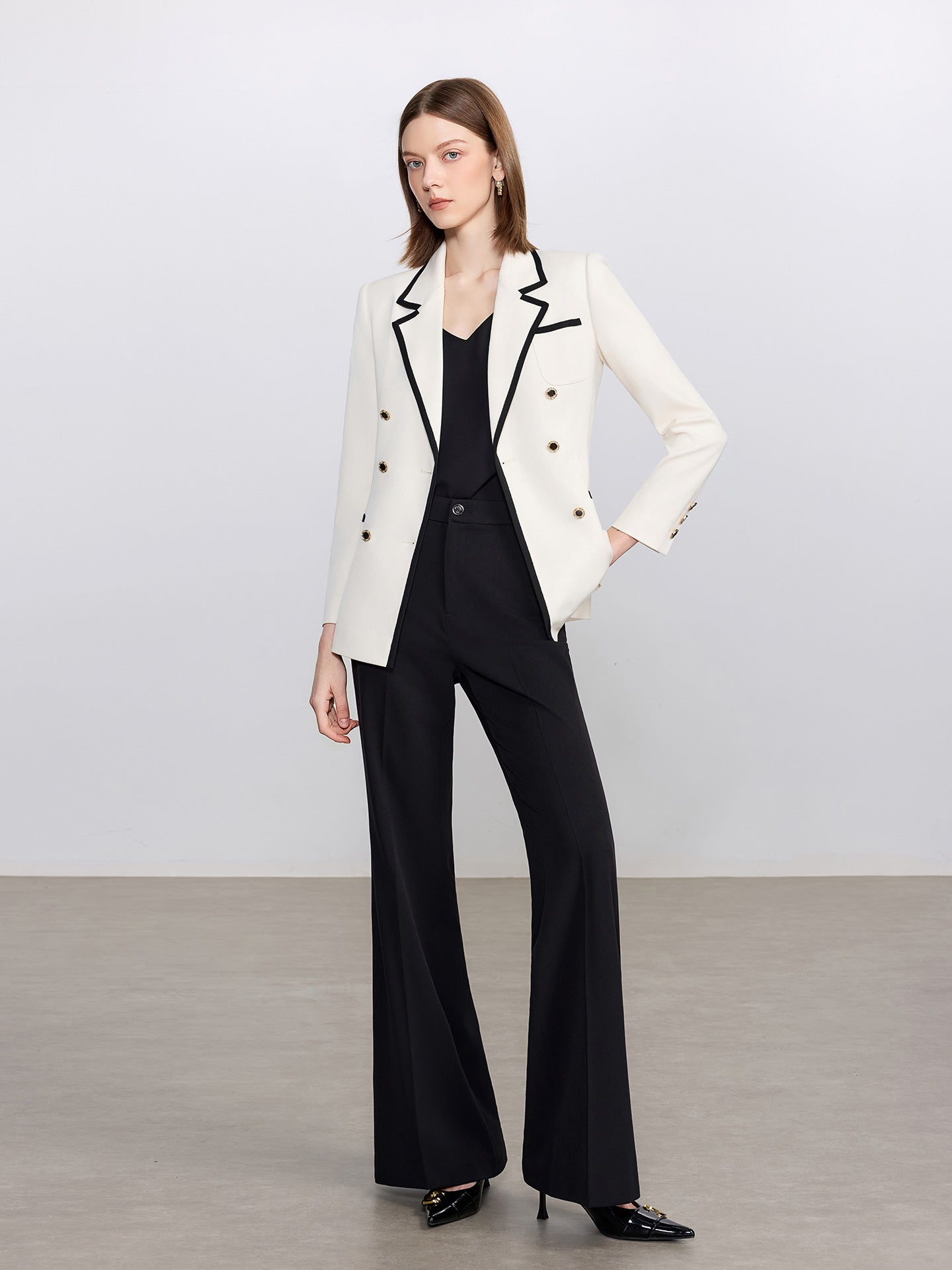 Monochrome Majesty 3-Piece Power Set (Blazer+Pant+Dress)