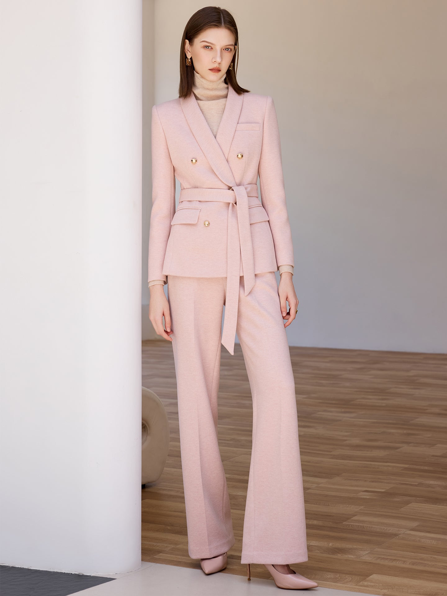 Rose Quartz Double-Breasted Power Suit
