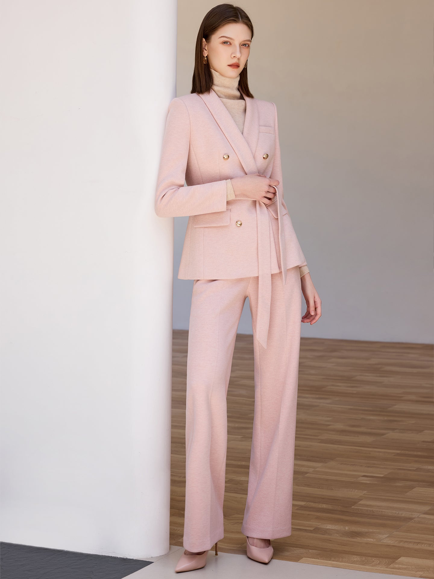 Rose Quartz Double-Breasted Power Suit