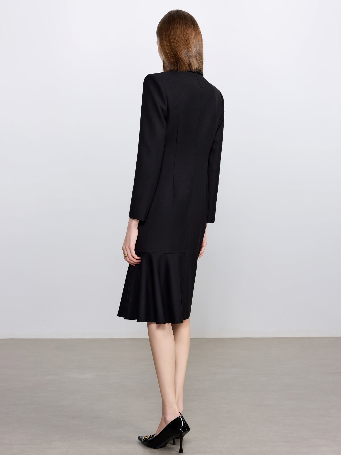 Noir Étoile Belted Blazer Dress