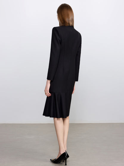 Noir Étoile Belted Blazer Dress