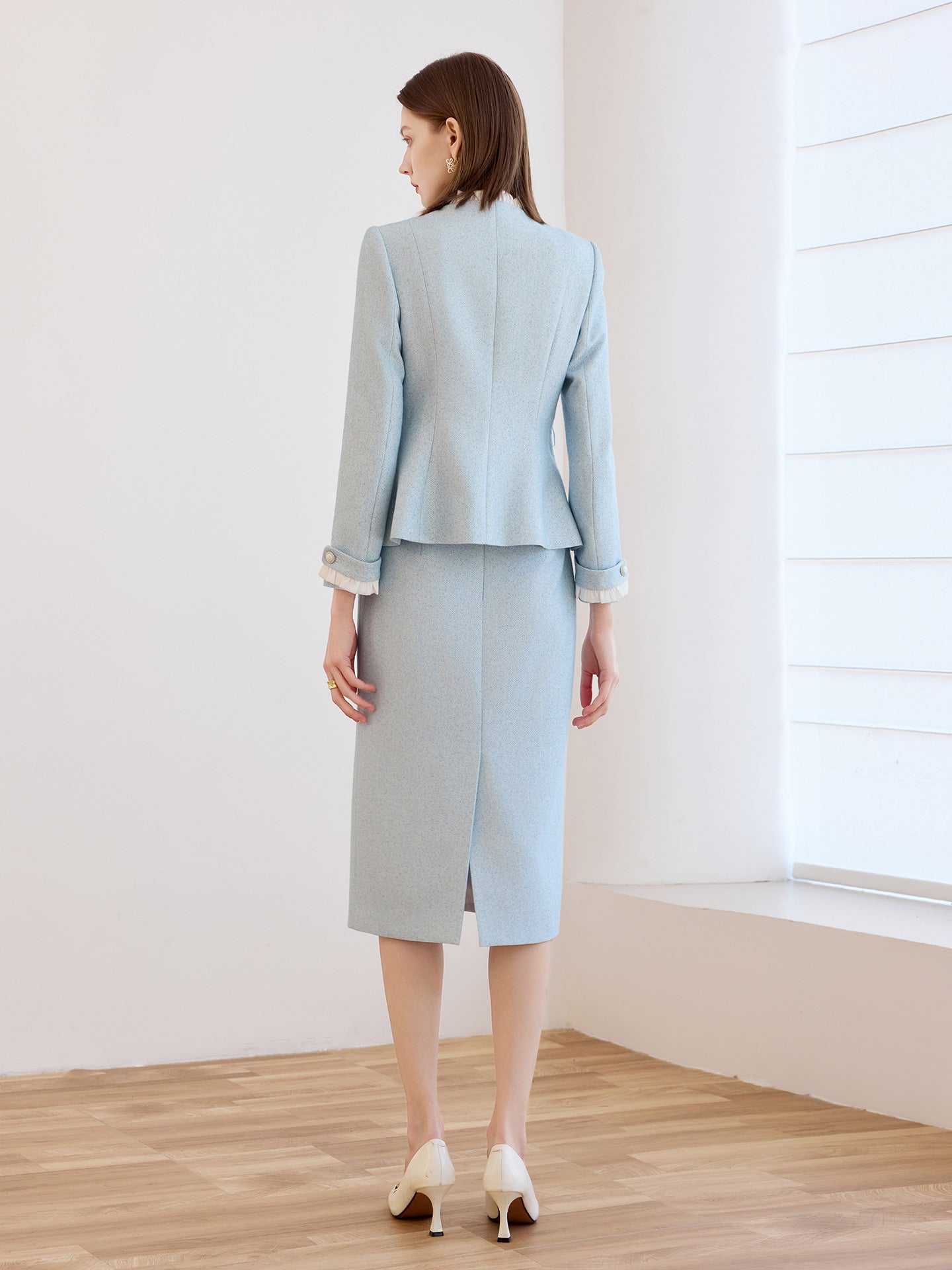 Ciel Lumière Belted Blazer & Skirt Set