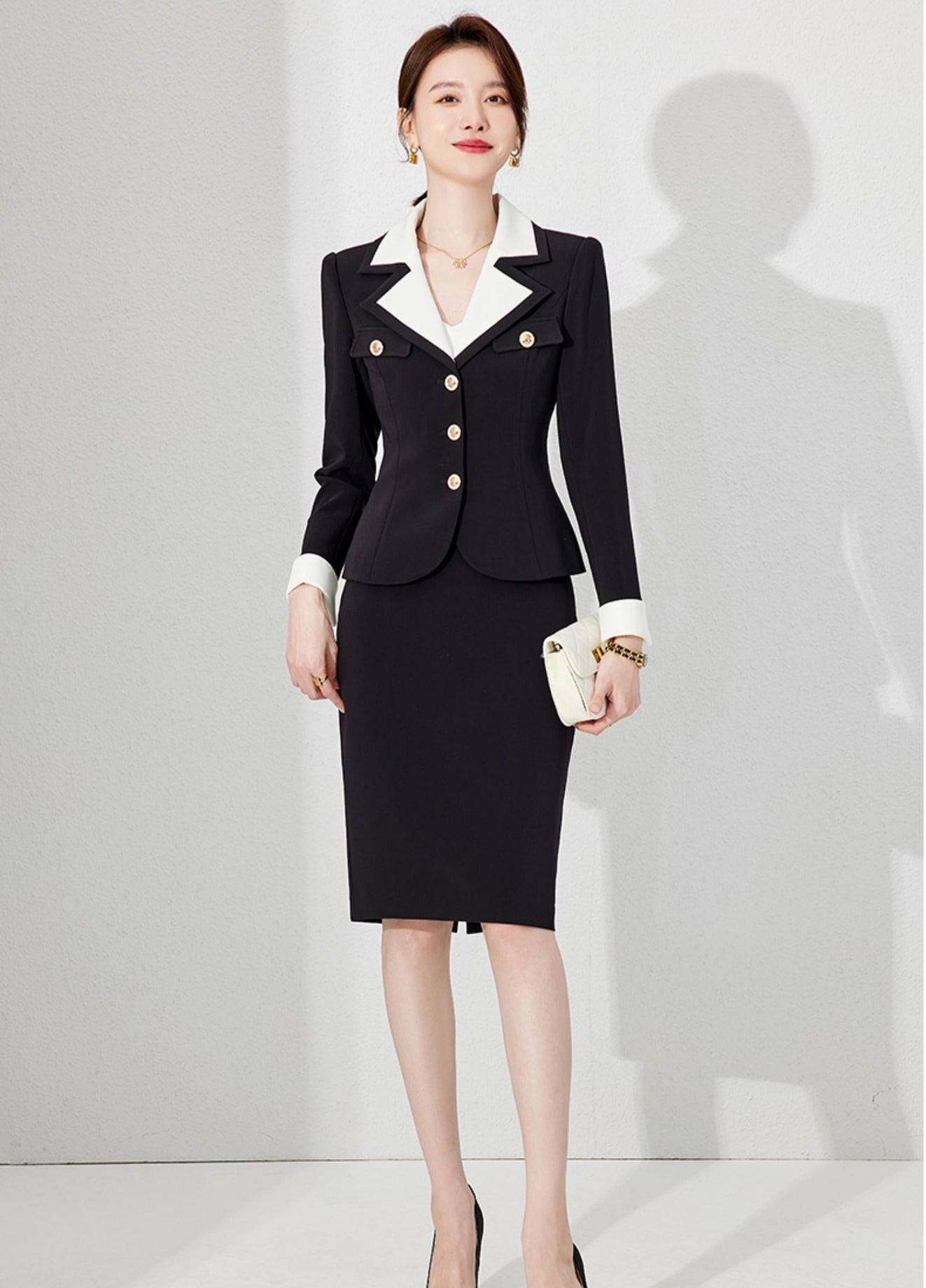 Elegance Noir Executive Skirt Suit